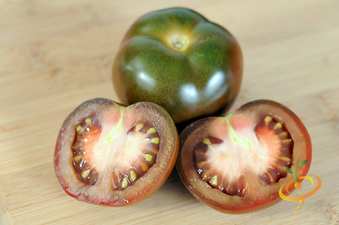 Cherry Chocolate Tomato indeterminate seeds from SeedsNow, showing vibrant ripe cherry tomatoes on the vine.